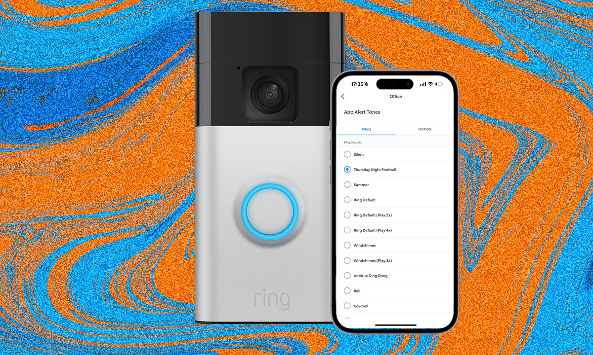Close-up of the Ring app interface showing the App Alert Tones menu on a mobile device.