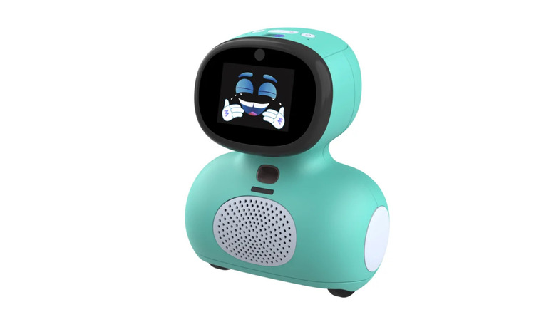 A close-up of the Miko Mini+ AI learning robot.