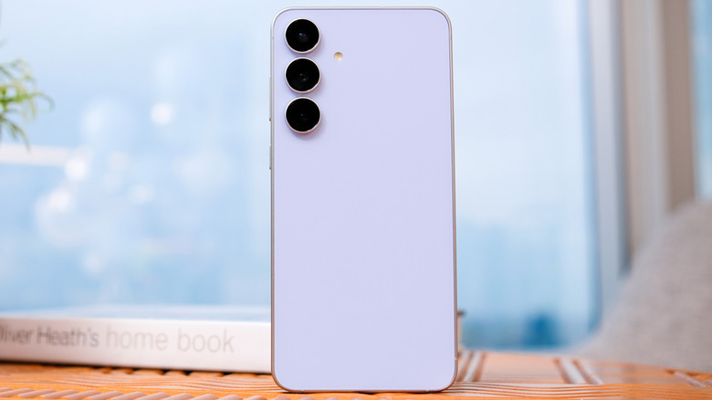 A Samsung Galaxy S25 FE resting on a table.