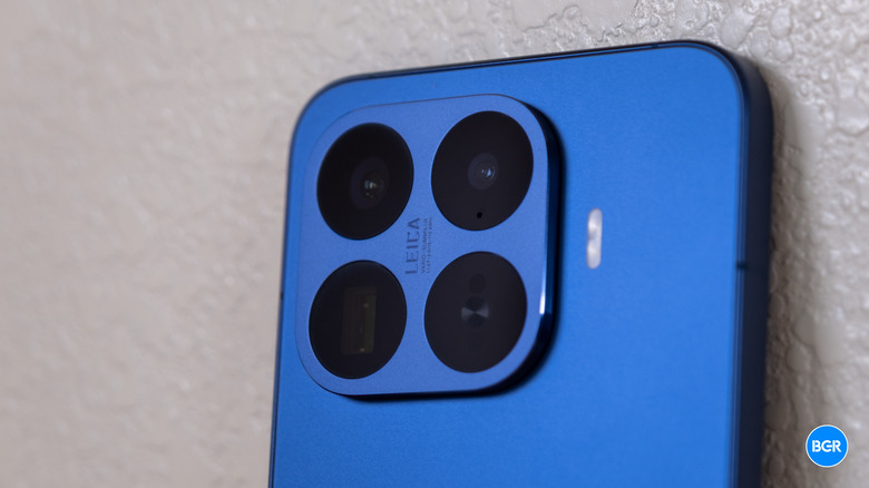 Detail view of the Xiaomi 17T Pro's rear camera island with Leica optics branding.