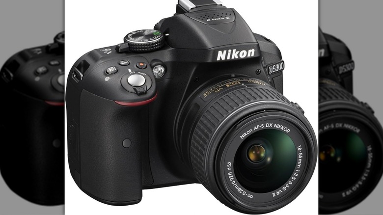 A clean product shot of the Nikon D5300 DSLR camera.