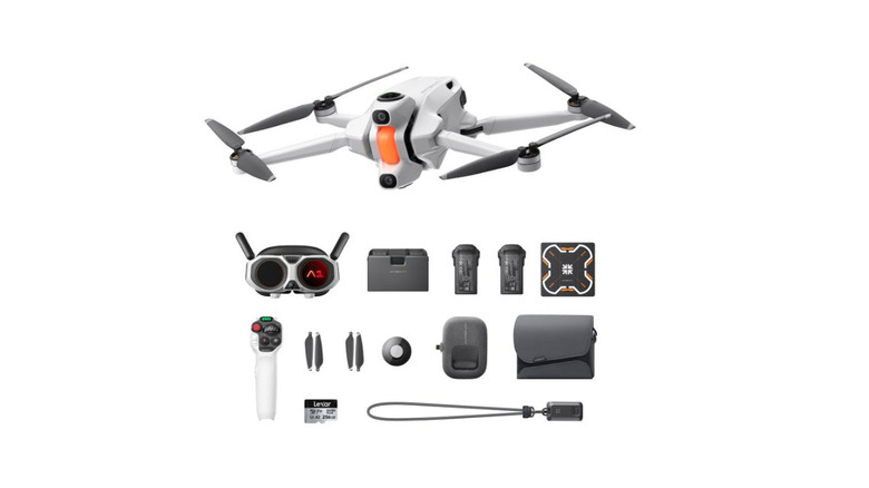 The Antigravity A1 drone hovering mid-air against a clean background.