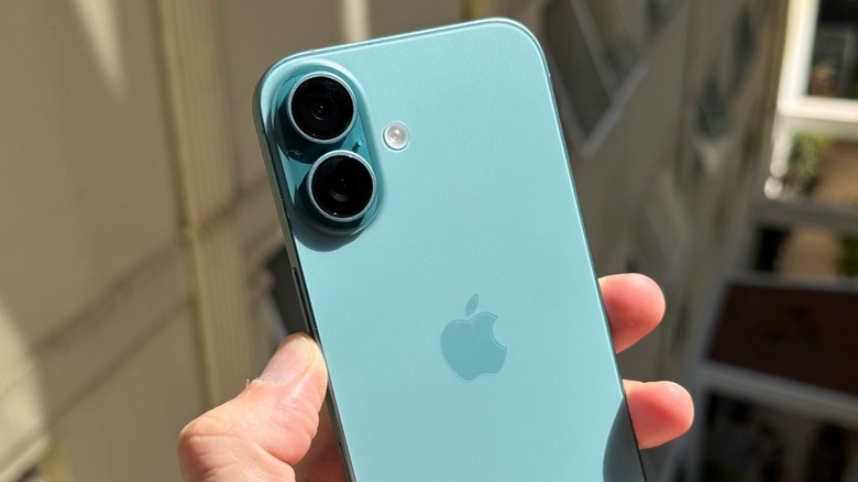 Rear view of an iPhone featuring a modern vertical camera layout and matte glass