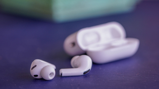 Side profile of the AirPods Pro 3 earbuds.