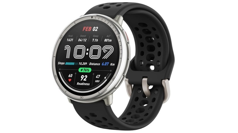 Amazfit Active 2 smartwatch with a durable black sport band.