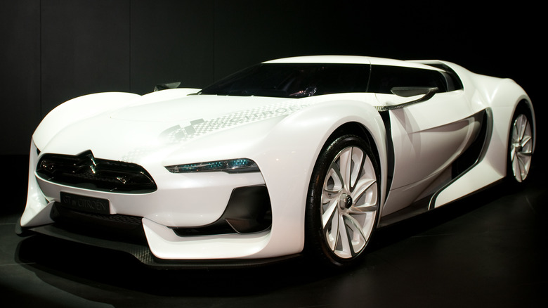 The GT by Citroën concept car with its aggressive front fascia and wide stance.