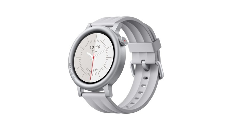 The CMF Watch 3 Pro featuring a large rectangular display and minimalist orange strap.
