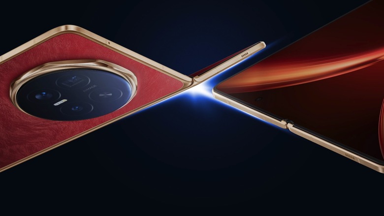 Side view of the Honor Magic V6 foldable smartphone.