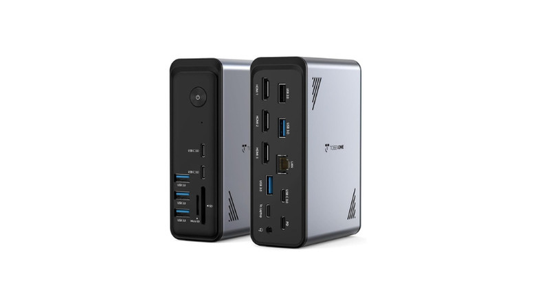 Close-up view of the TobenONE 18-in-1 laptop docking station.