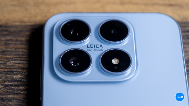 Detailed close-up of the rear camera module on the Xiaomi 17.