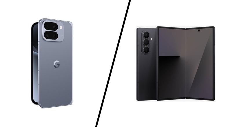 Comparison between the Google Pixel 10 Pro Fold and the Samsung Galaxy Z Fold 7.