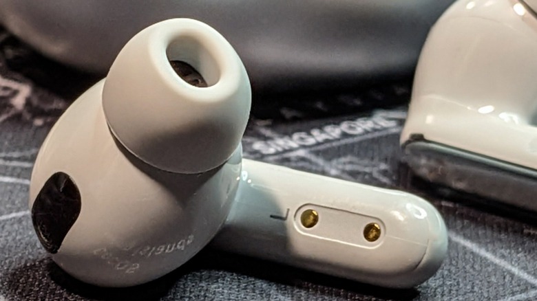 Detailed macro shot of the Viaim RecDot earbud housing.