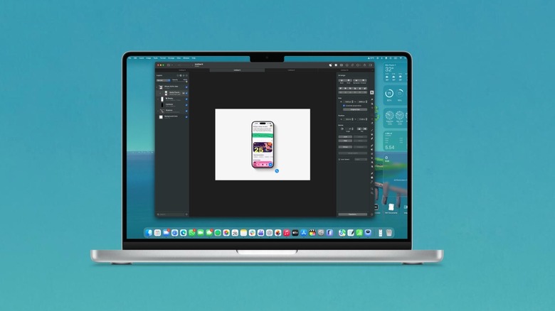 Pixelmator Pro software running on a MacBook Pro for professional photo editing.