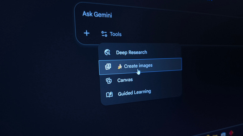 A close-up view of the Gemini AI prompt input field.