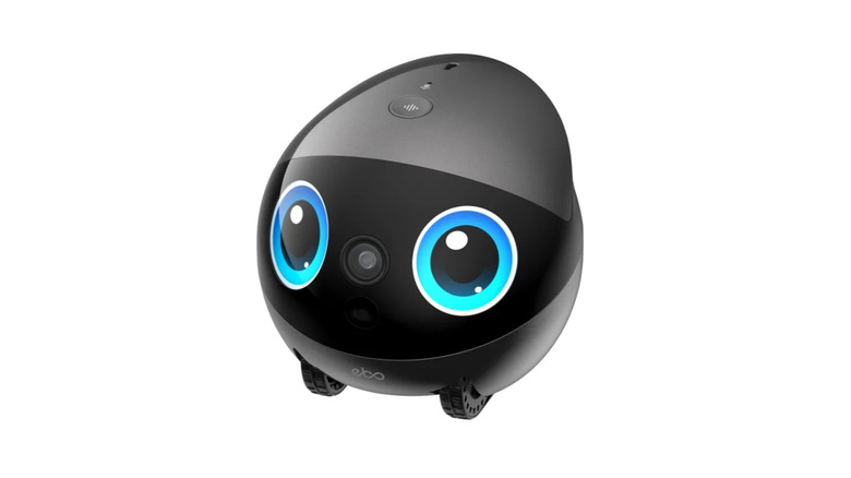The Enabot EBO Air 2 companion robot with its distinctive spherical design.