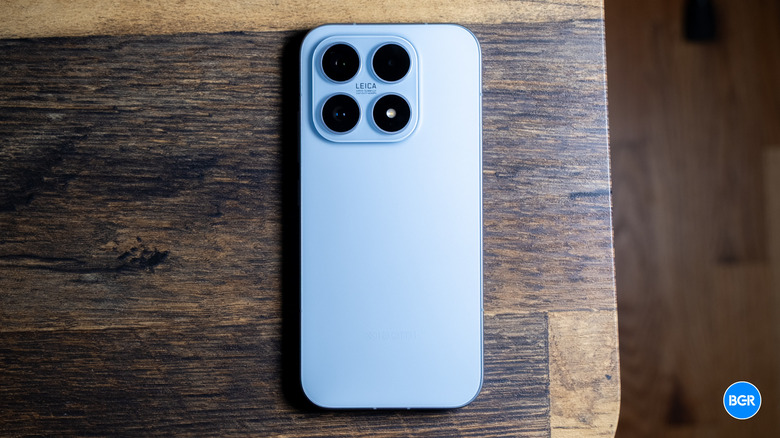 Top-down view of the Xiaomi 17 highlighting its slim frame and clean lines.