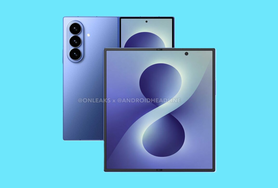 Leaked high-resolution render of the Samsung Galaxy Z Fold 8 design