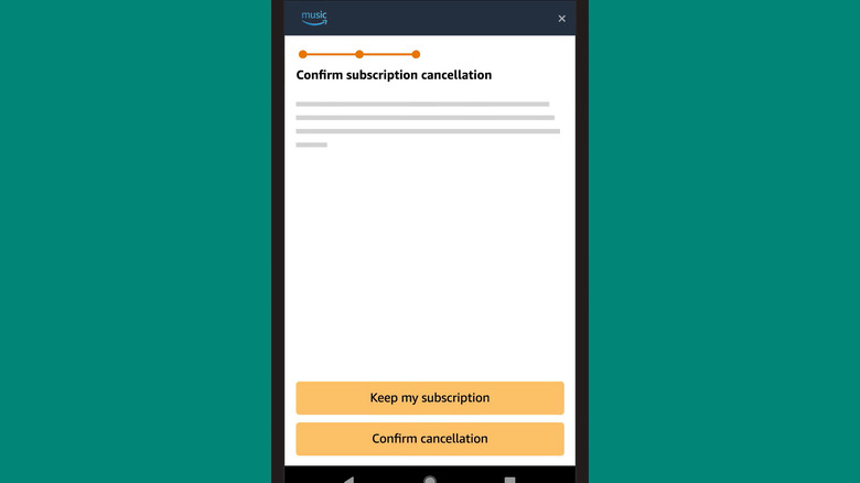 A user interacting with subscription settings on a smartphone to cancel a digital service.
