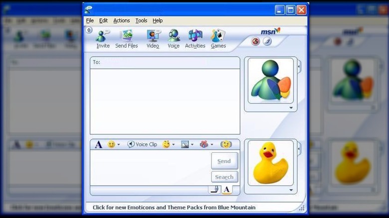 A screenshot of a MSN Messenger chat window with classic UI elements.