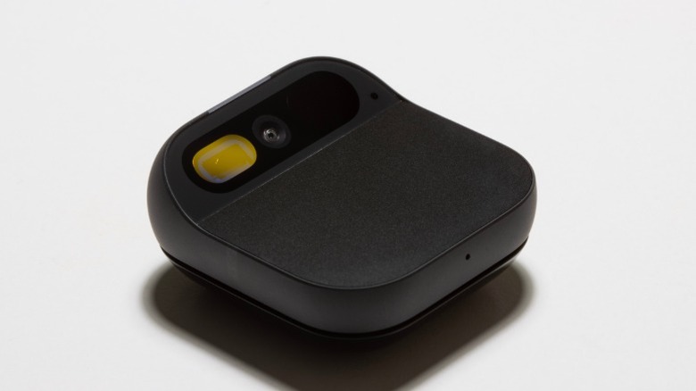 High-resolution product image of the Humane AI Pin showing its external sensors and finish.